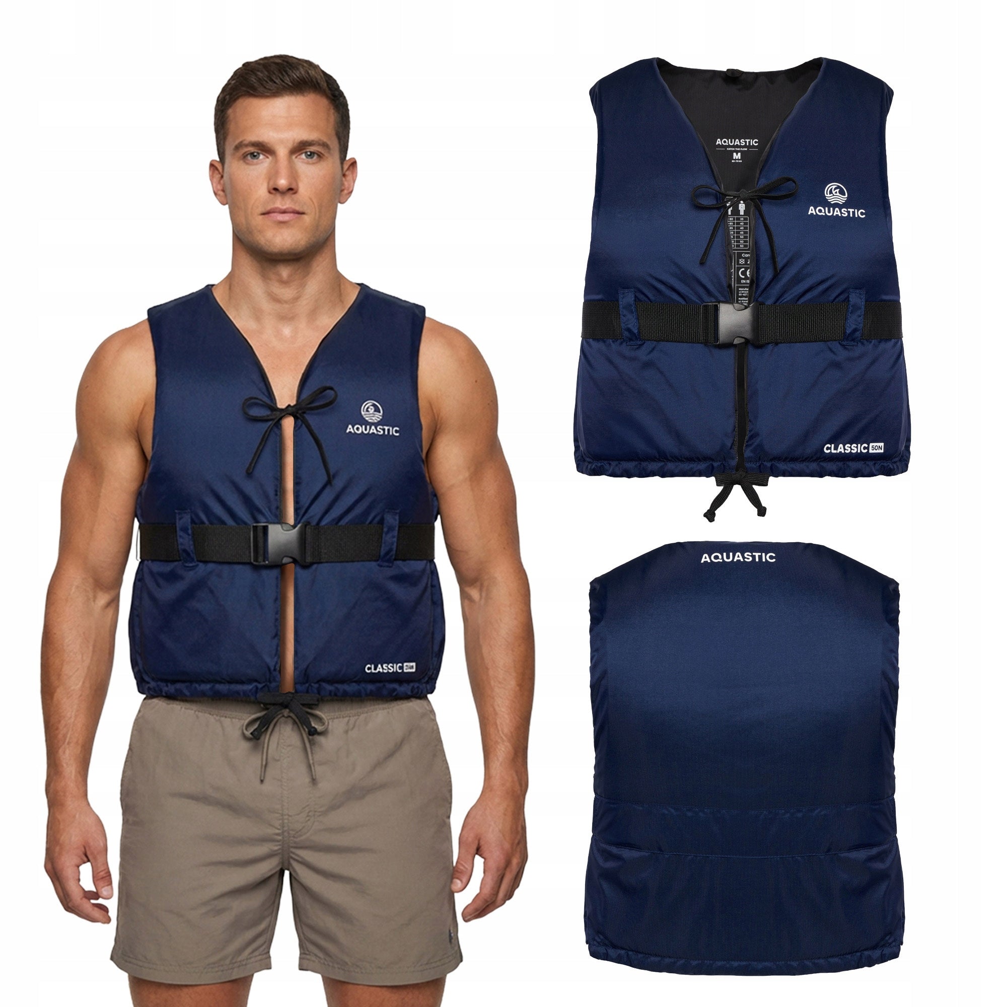 Safety vest AQUASTIC Classic 50N blue