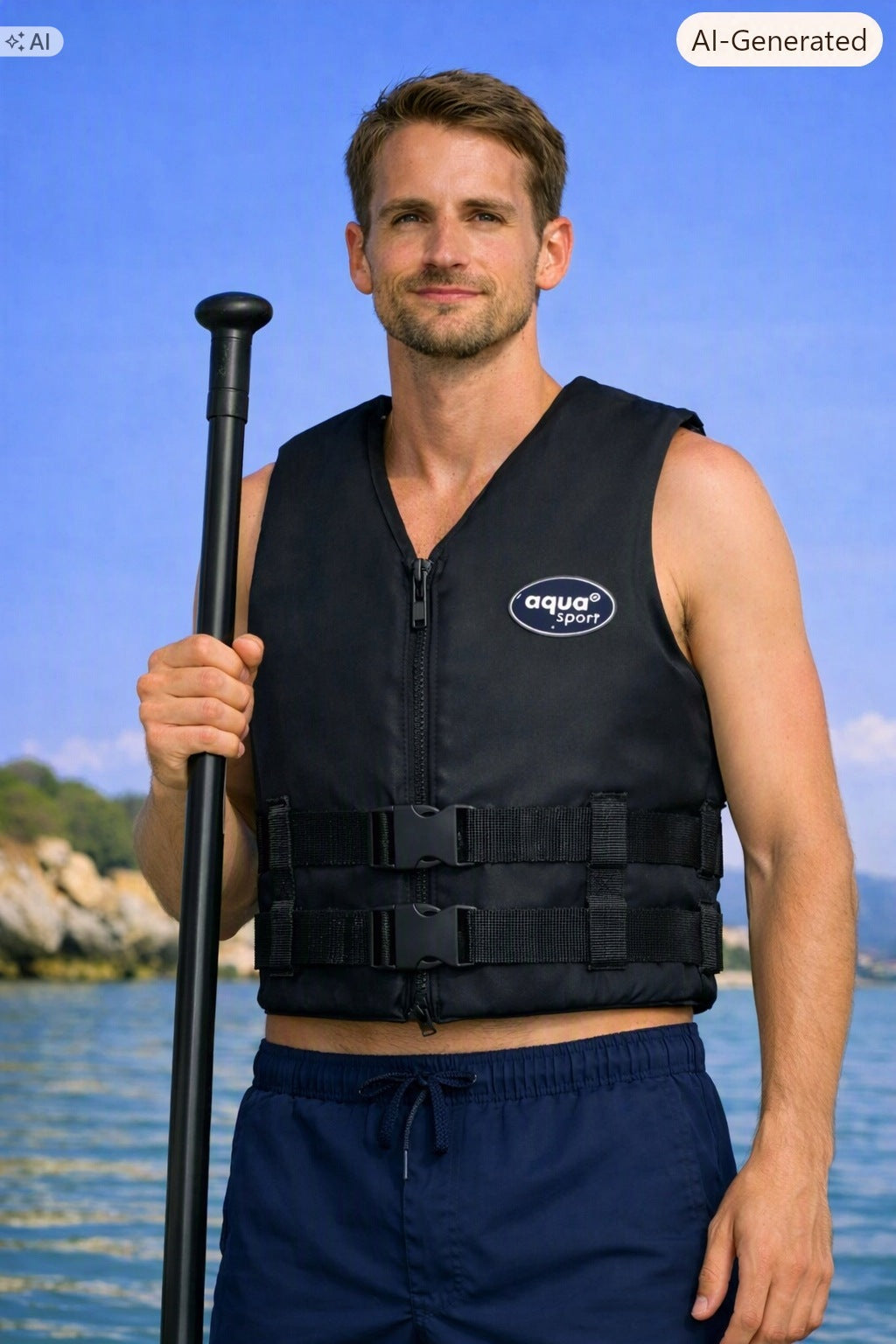 Safety vest for SUP kayak 50N XXL 90++ kg AQUASUP BLUE Manufacturer code 1003