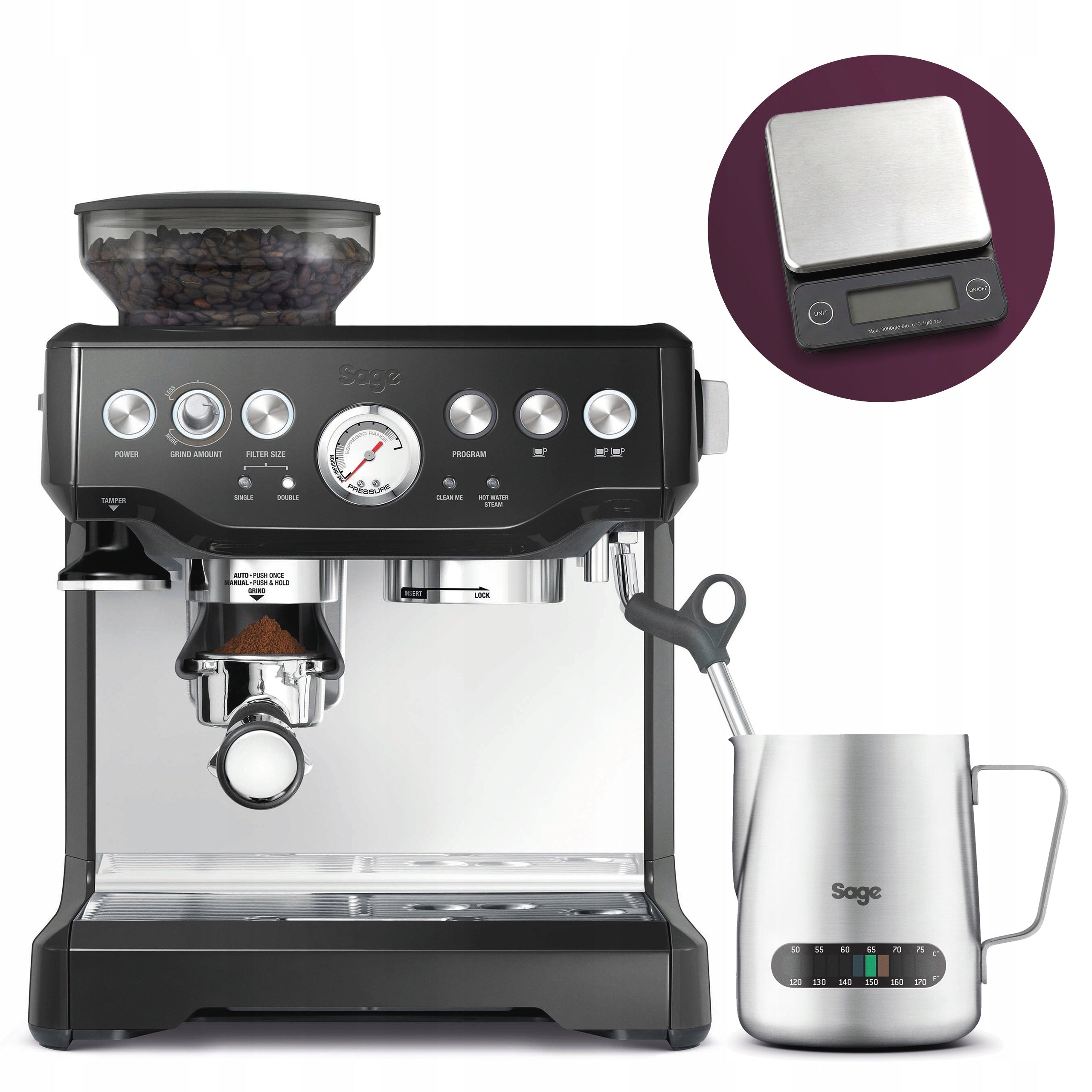 Sage Flask Express with The BARISTA EXPRESS SES875BTR Black Mat