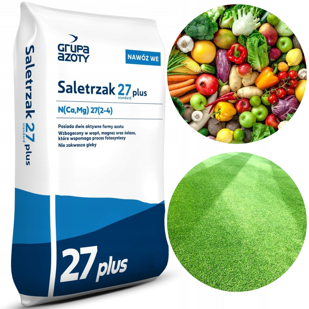 Saletrzak Nitrogen Fertilizer Grupa Azoty granules 20 kg grass lawn Purpose for fruit bushes for flower care for balcony plants for house plants for acid-loving plants for leafy plants for lawns for vegetables against moss