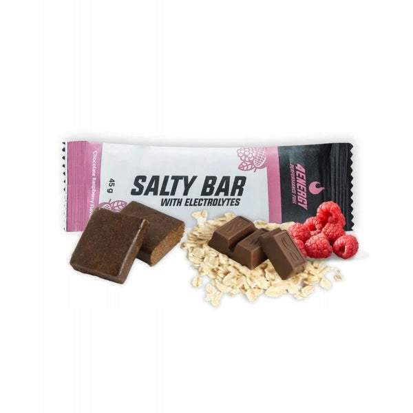 Salty Bar with Electrolytes 45g 4ENERGY Chocolate Raspberry Salt Bar