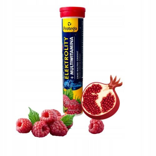 Salvum Lab Protego ELECTROLYTES + MULTIVITAMIN RASPBERRY POMEGRANATE 20 tablets Name other