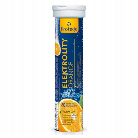Salvum Lab Protego ELEKTROLITY ORANGE Orange flavour Wit. C Mg Ca 20tab. Manufacturer code 5902020378471