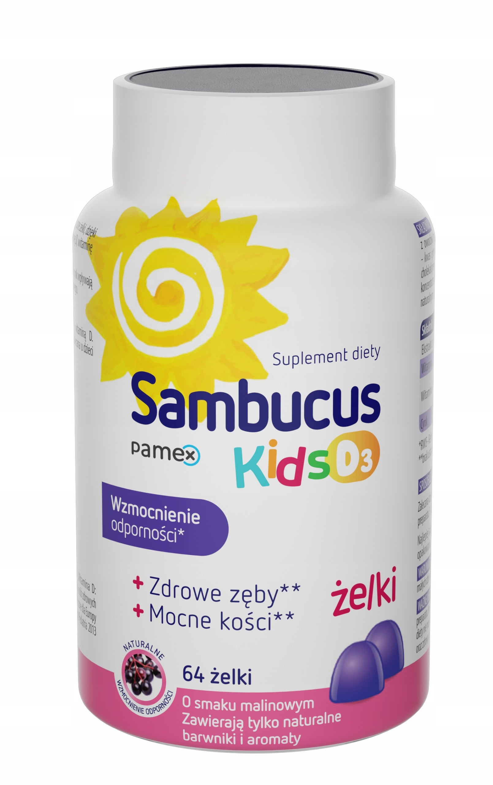 Sambucus Kids gummies with vitamin D3 for children 64 pcs. date31- 01-2027