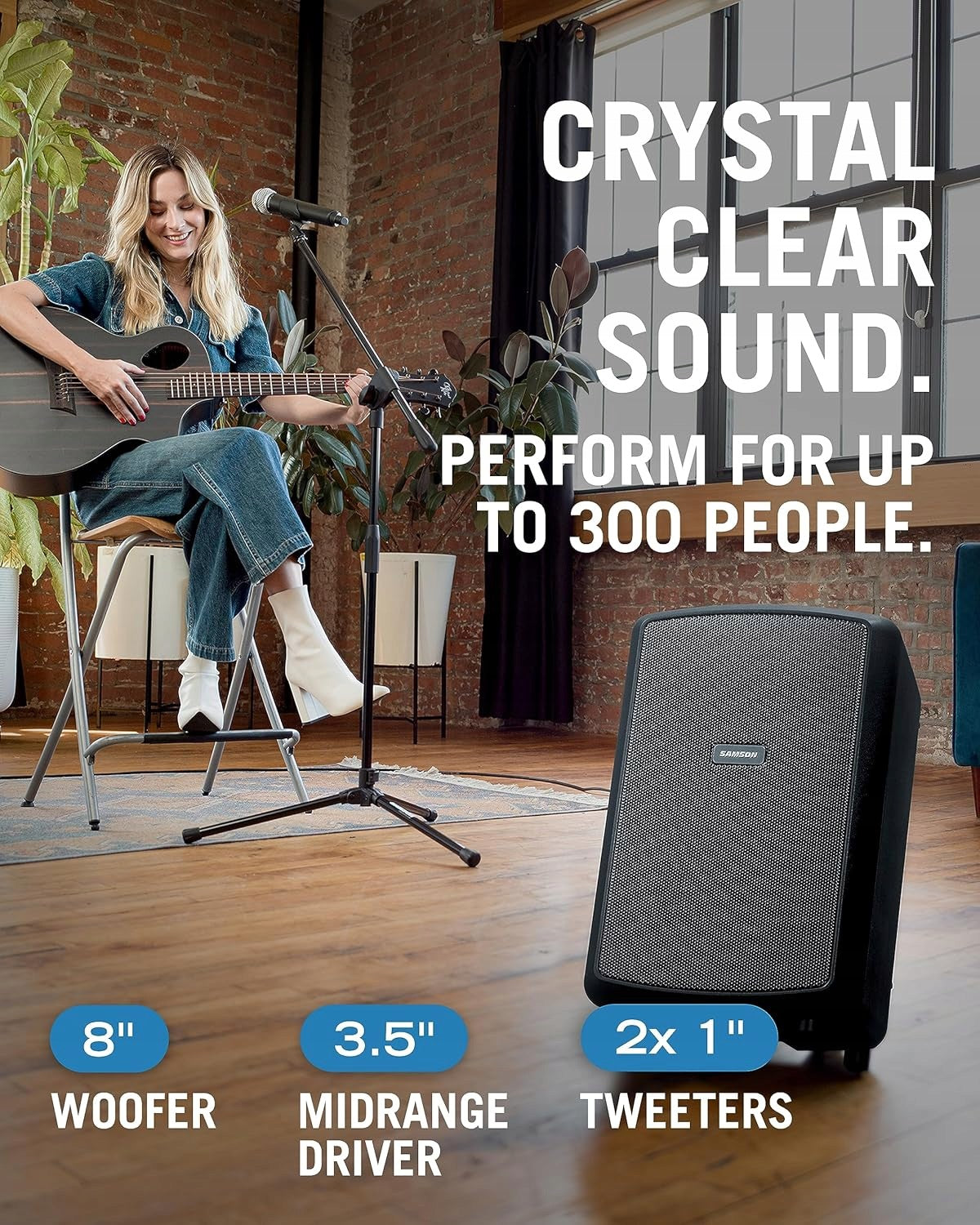 Samson Expedition Explor Portable 200W Wireless Speaker, Microphone Manufacturer code SAXPXPLRW