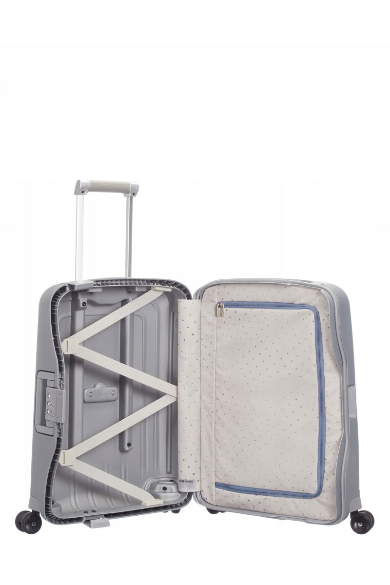 Samsonite S'cure Cabin Suitcase 55cm 34l Hard Silver Depth (shorter edge) 20 cm