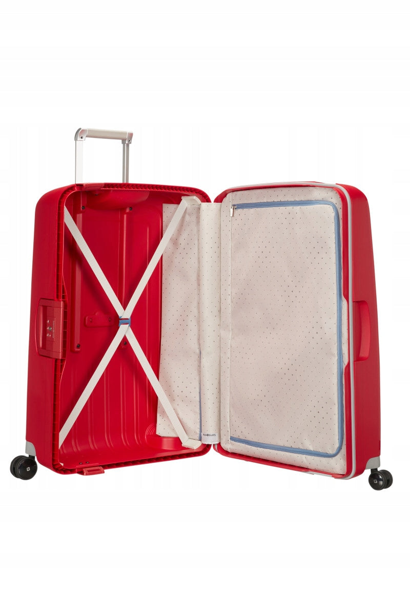Samsonite S'cure Suitcase Large XL 81 cm red Crimson Red Depth (shorter edge) 35 cm