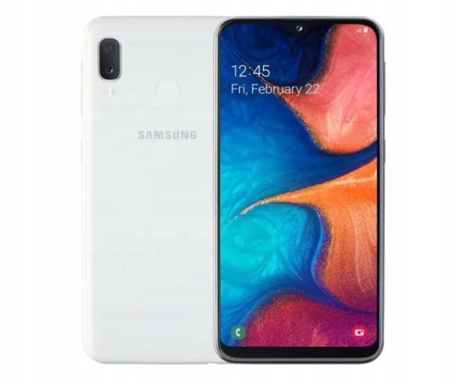 Samsung Galaxy A20E A202 WHITE + CASE + TEMPERED GLASS