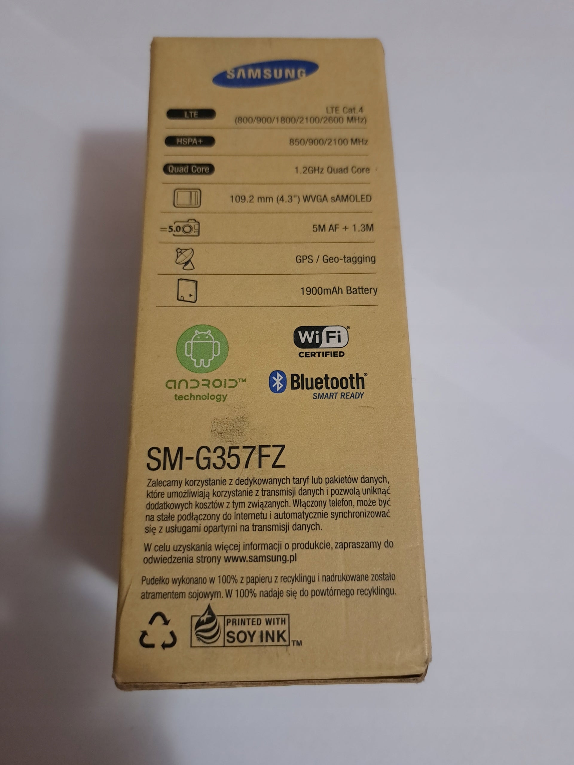 Samsung Galaxy Ace 4 1 GB / 4 GB 4G (LTE) white Headphones included yes