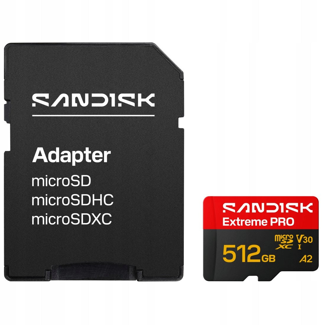 SanDisk EXTREME PRO microSDXC 512GB UHS-I Card R250MB/s W170MB/s, U3, V30, A2, 4K, 5K Manufacturer code SDSQXCJ-512G-GS6MA