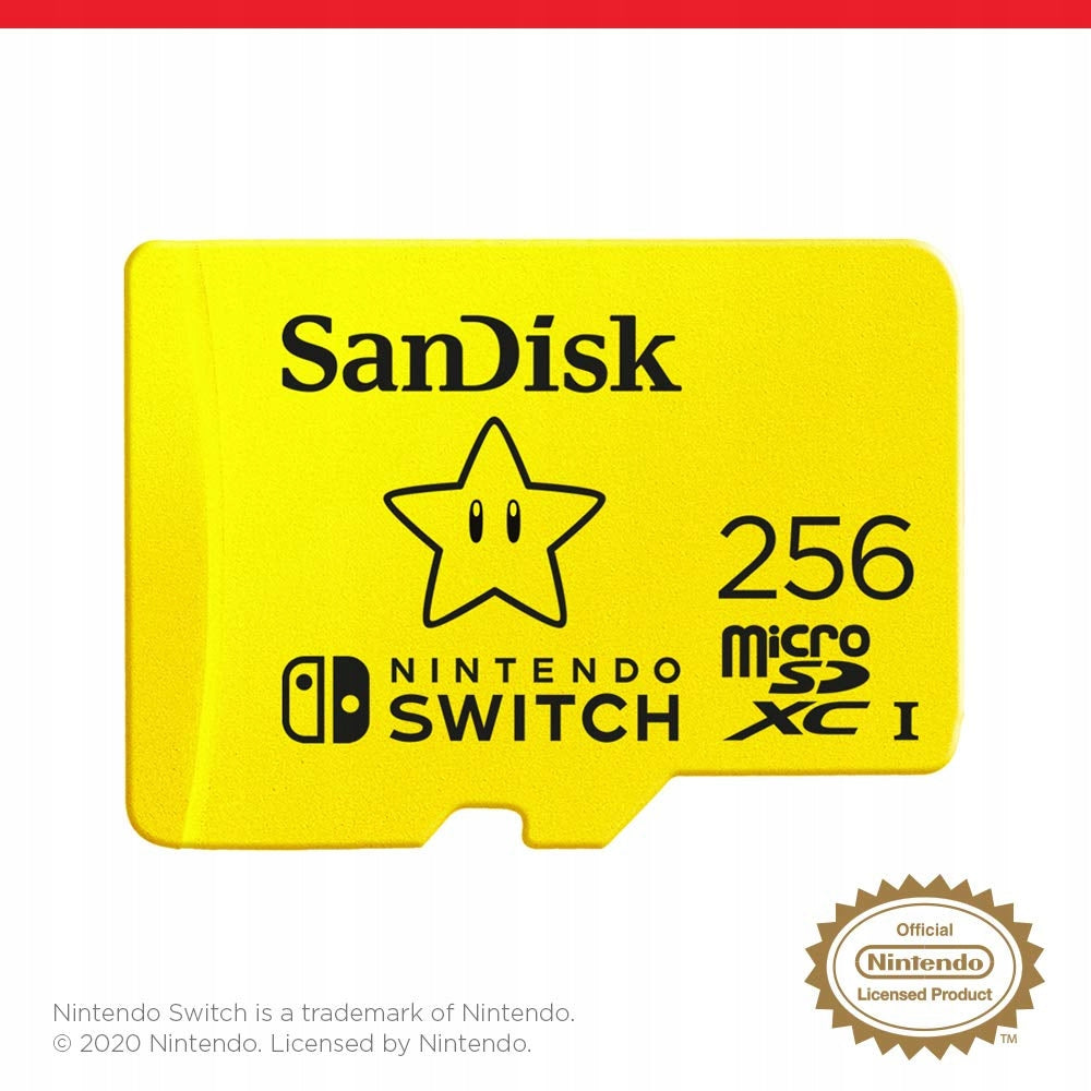 SanDisk SDSQXAO-256G-GNCZN MicroSDXC Card 256GB Yellow Nintendo Card capacity 256 GB
