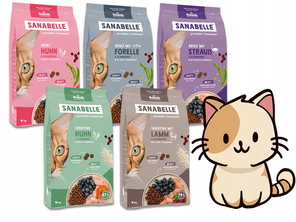 Sanabelle Adult Cat Trial Pack 2kg Sensitive, Forelle