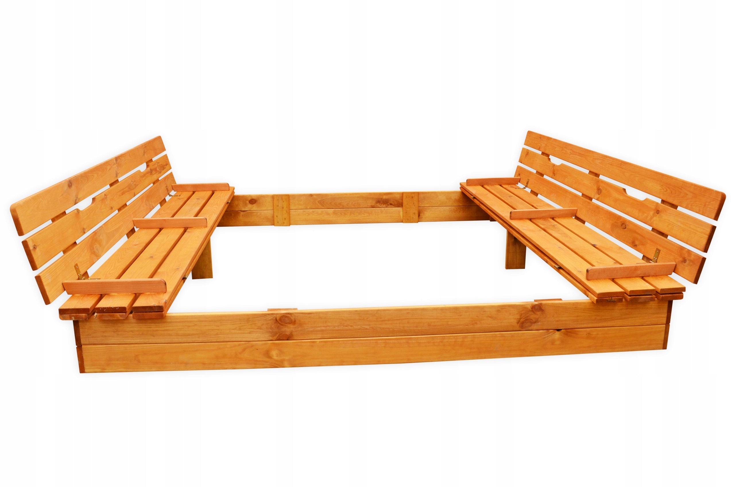 Sandbox 180 x 180 cm with Benches closed Wooden Packaging status original