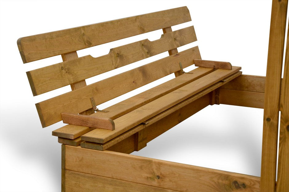 Sandbox 180x180with Canopy Wooden Benches Kid's age 3+ years