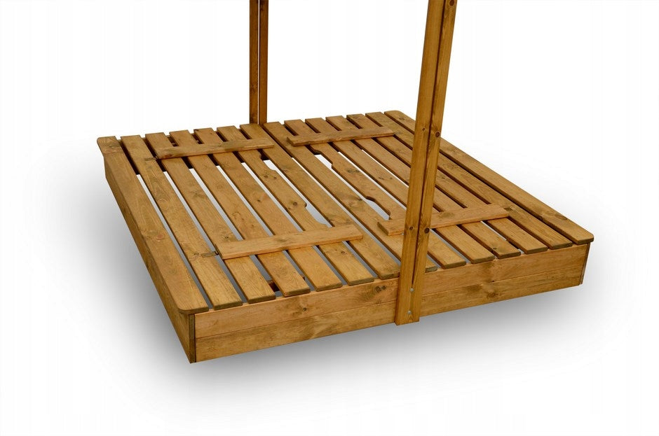 Sandbox 180x180with Canopy Wooden Benches Length 180 cm