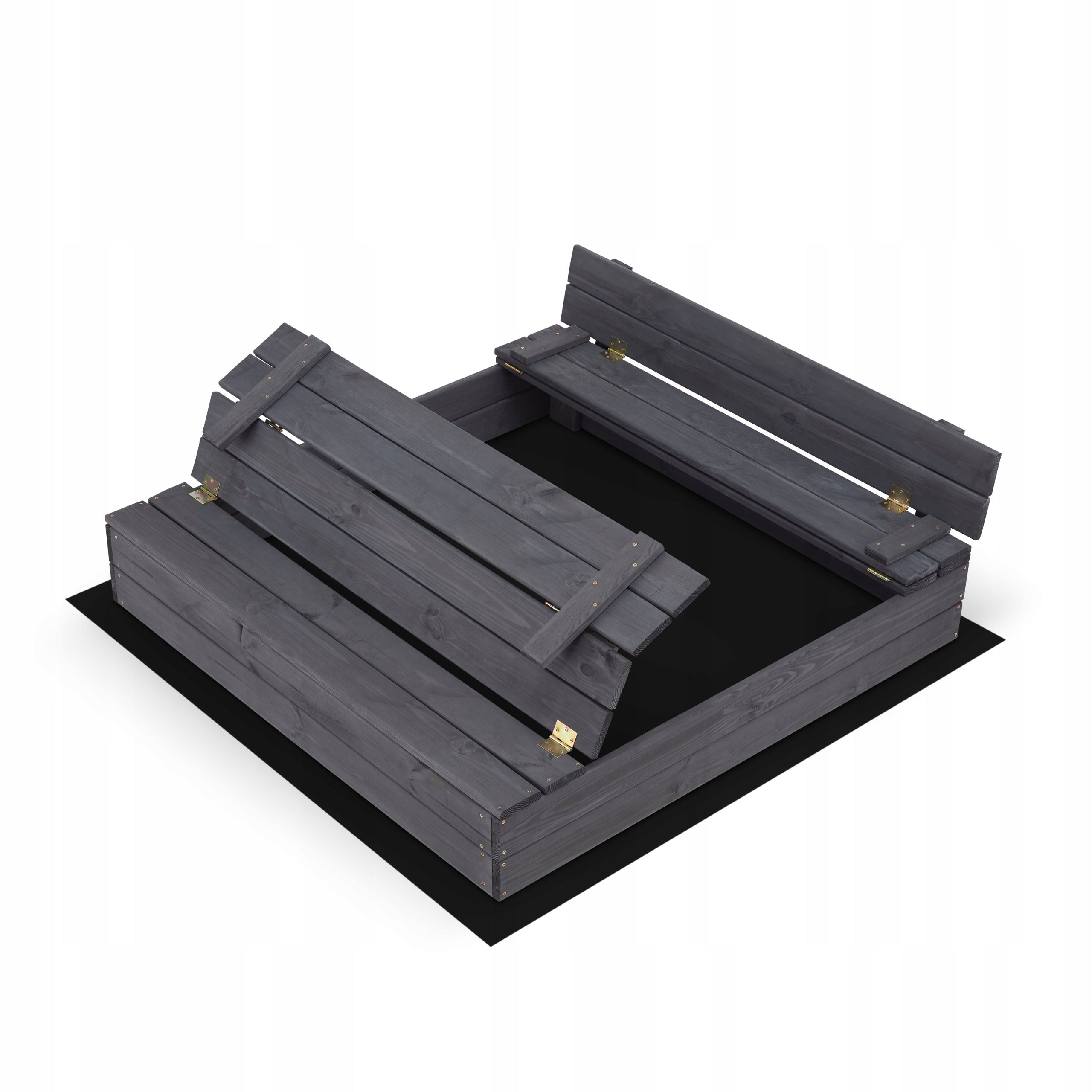 Sandbox Impregnated 120x120 Anthracite Wooden Lockable Anthracite Brand no brand