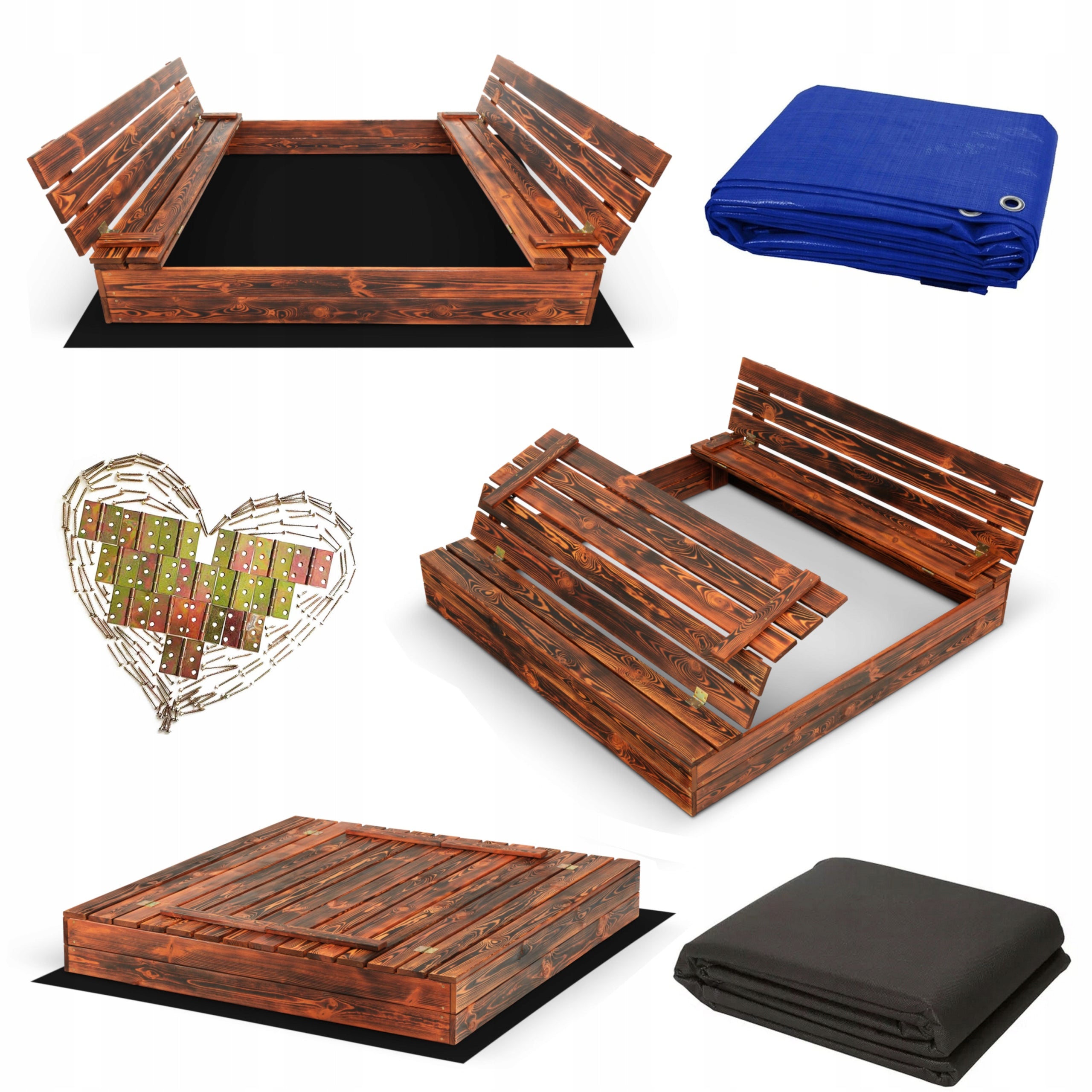 Sandbox Lacquered 140x140 XL Fired Wooden Lockable