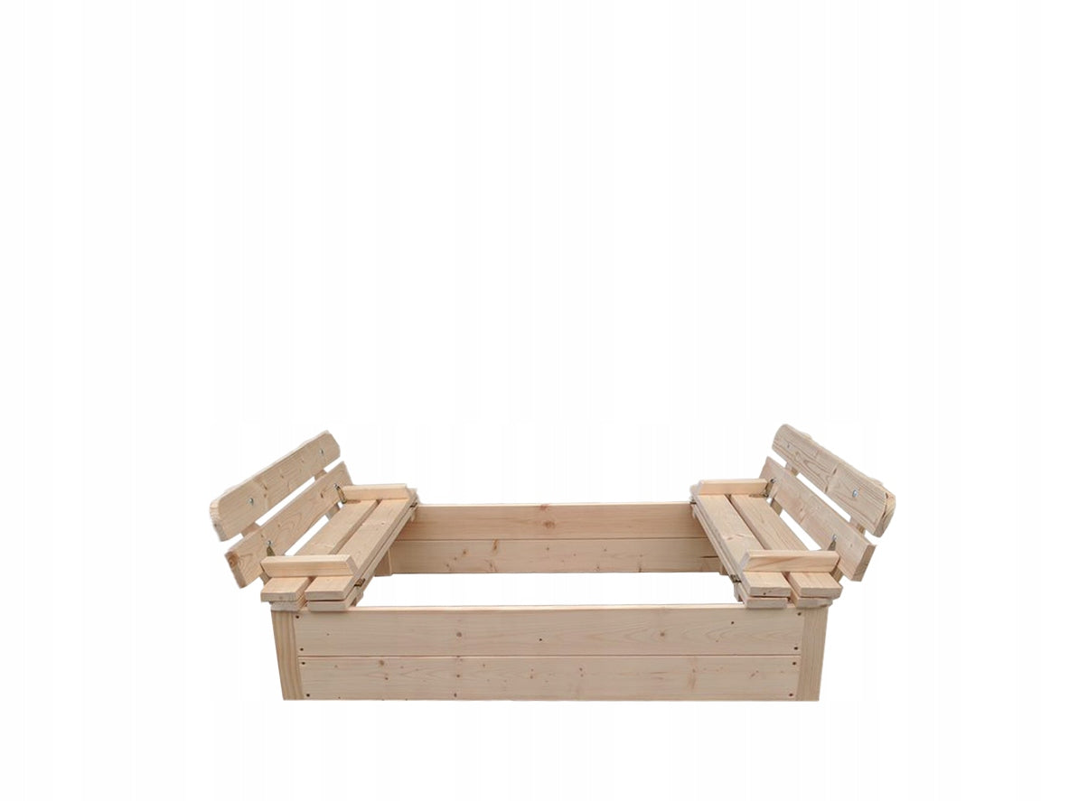 Sandbox Lockable Large Wooden Folding with Benches 120x120cm Garden Manufacturer code P01