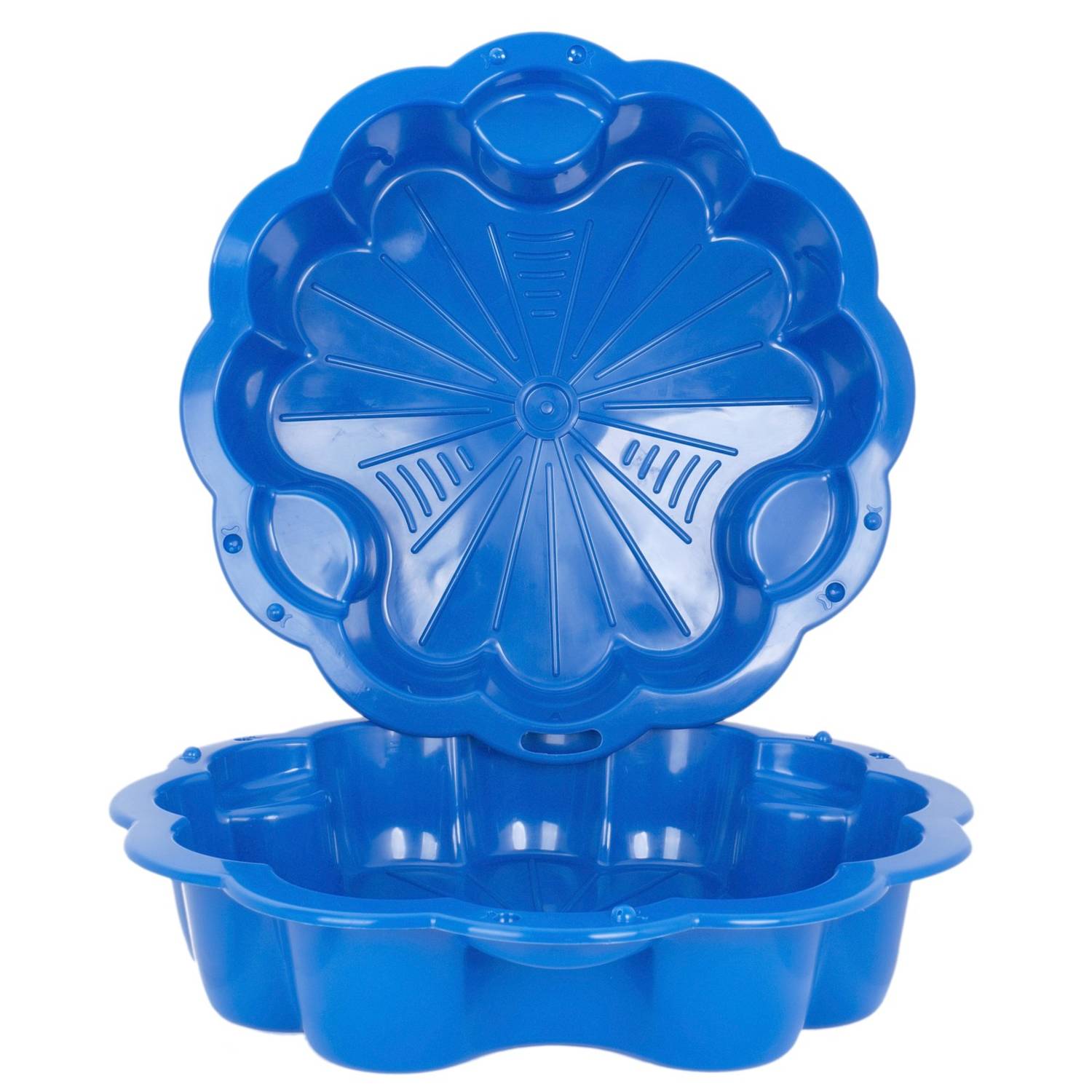 Sandbox Or Pool Plastic XXL Blue2in1 Shell Lockable Solid Color blue