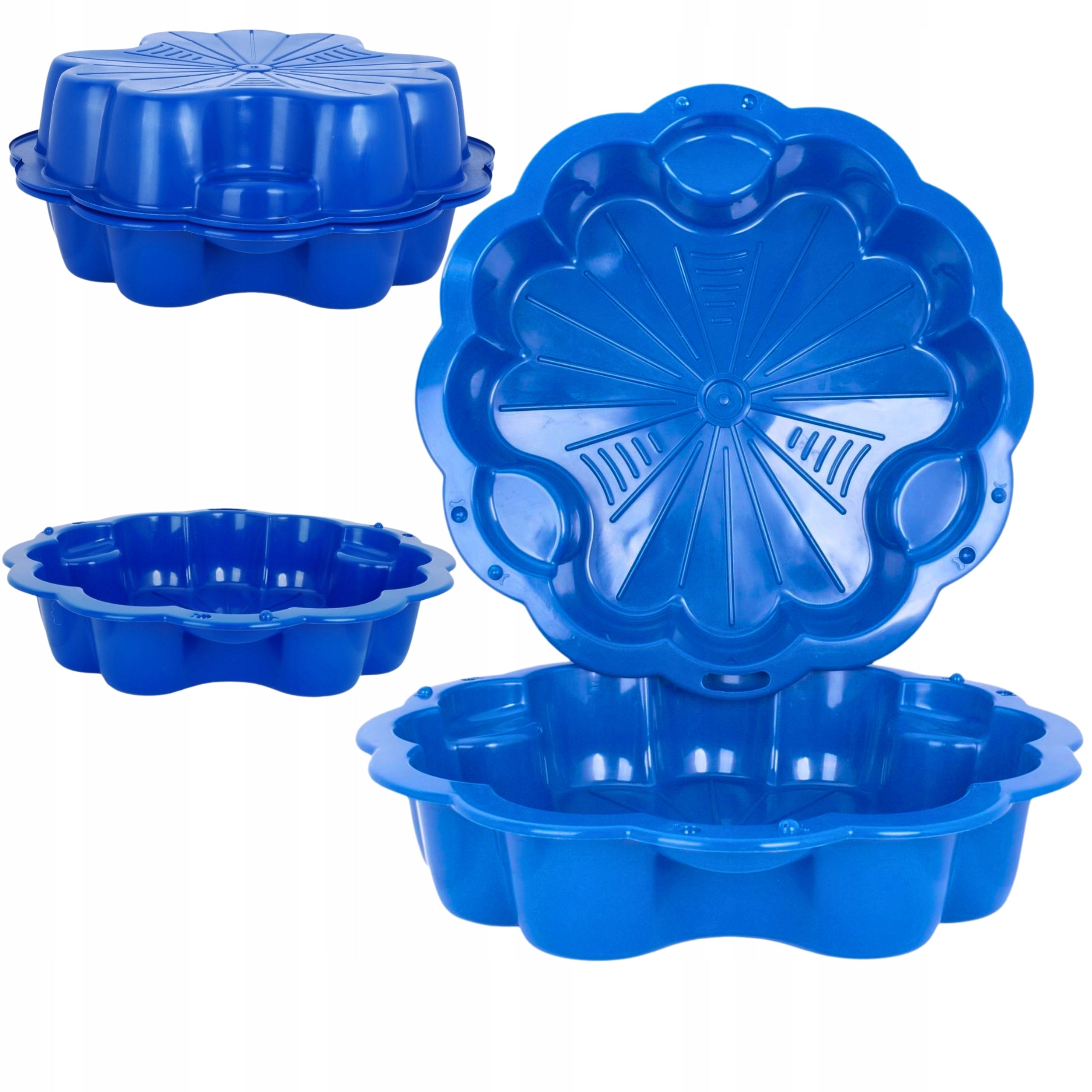 Sandbox Or Pool Plastic XXL Blue2in1 Shell Lockable Solid