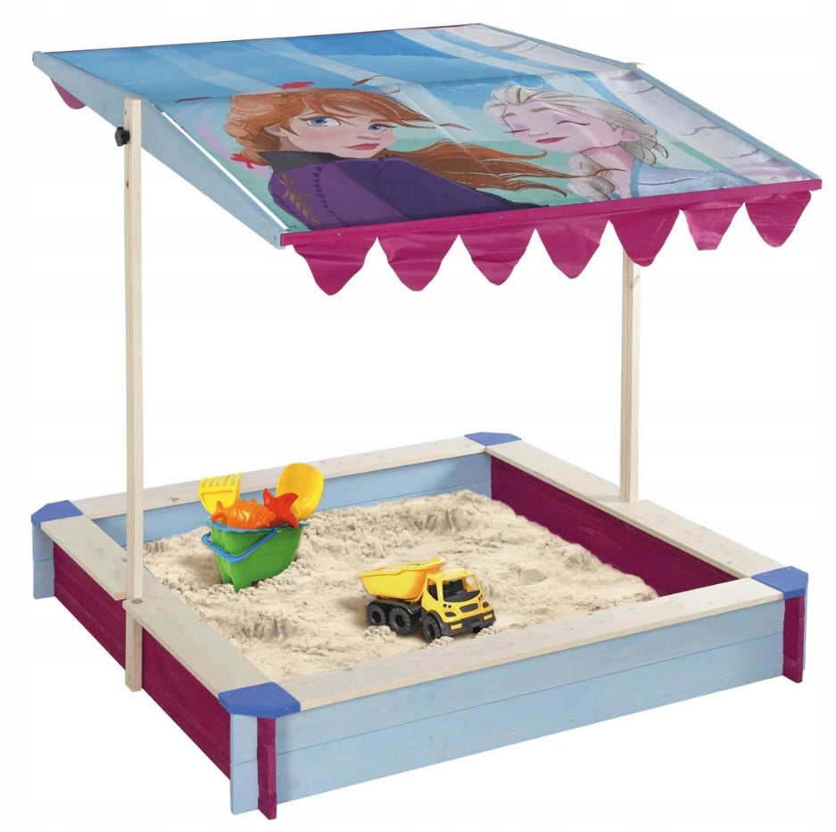 Sandbox WOODEN Lockable 120 x 120cm Adjustable Canopy FROZEN 41120