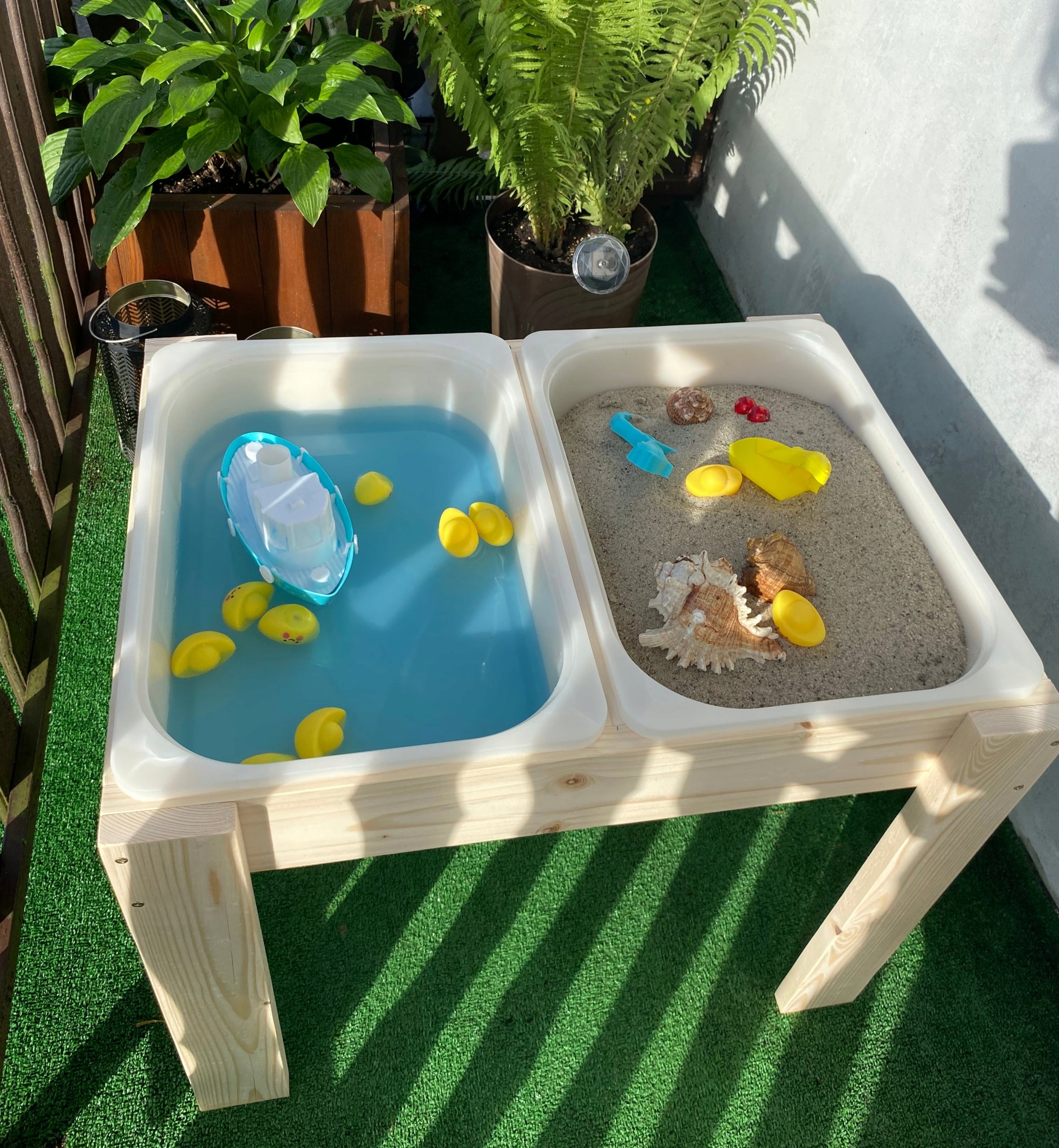 Sandbox Wood Sensory Educational Table Containers ikea Color Kid's age 2+ years