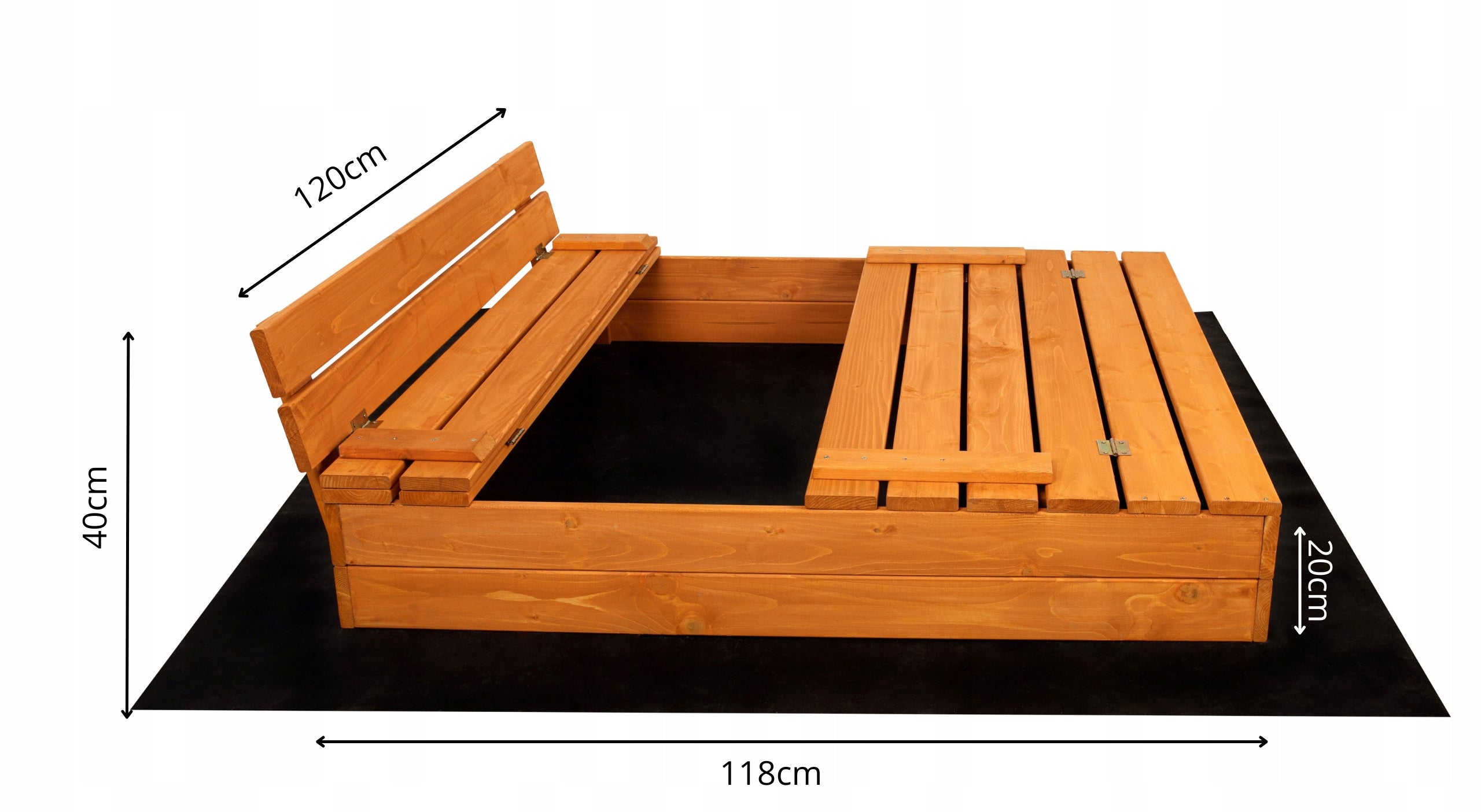 Sandbox Wooden Impregnated Lockable 120 cm Mounting Holes Character/Title none