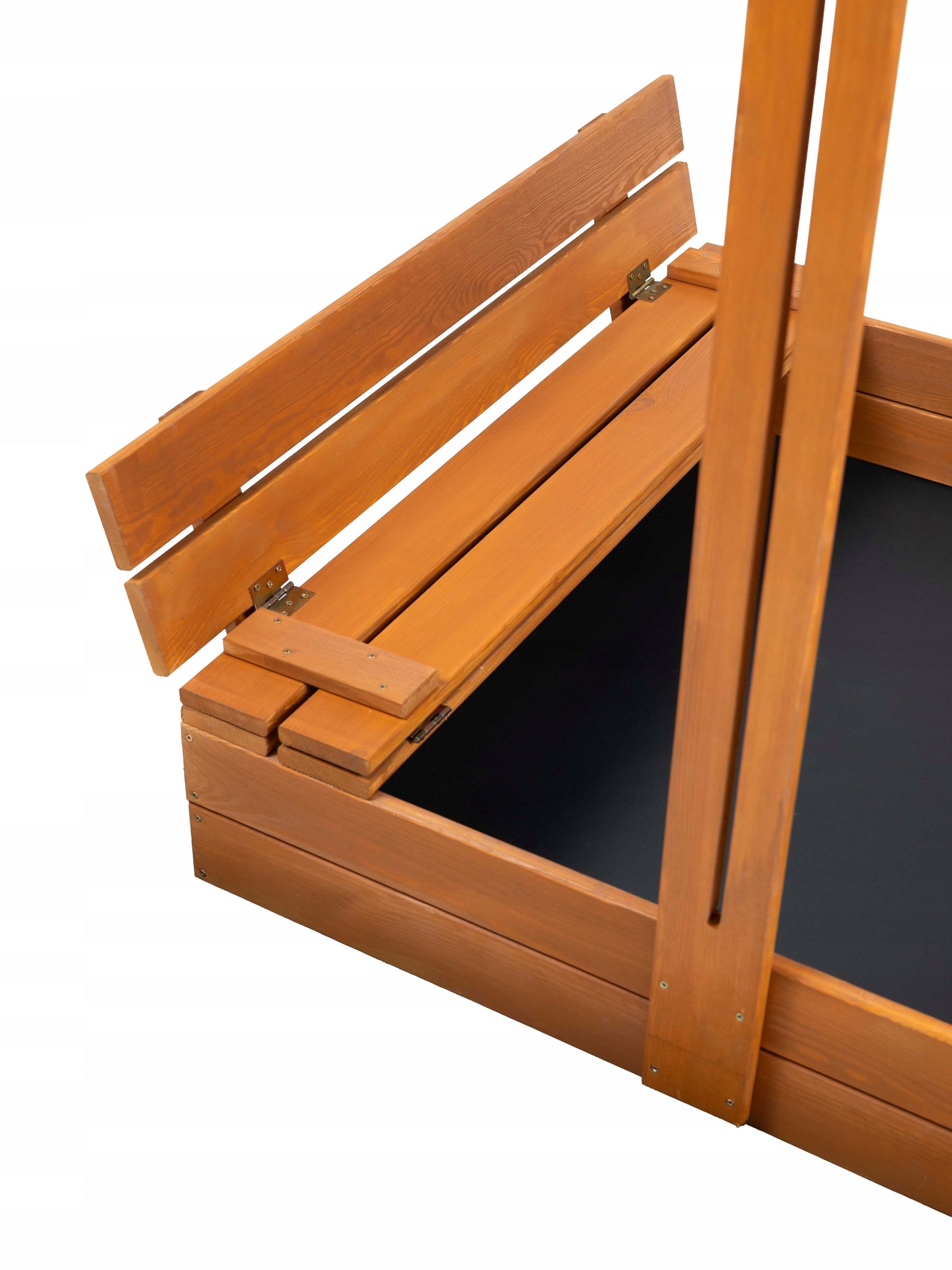 Sandbox Wooden with Canopy Impregnated Lockable 100x100cm with Benches Manufacturer code Piaskownica 100x100 z Daszkiem Zamykana