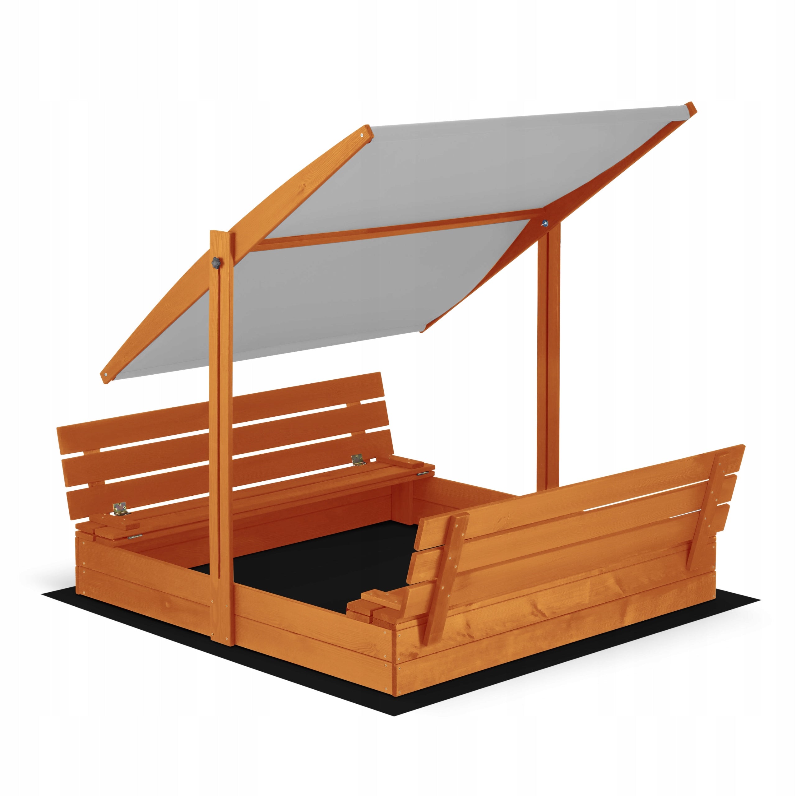Sandbox XXL 140x140 Impregnated with visor Wooden Lockable Kid's age 3+ years