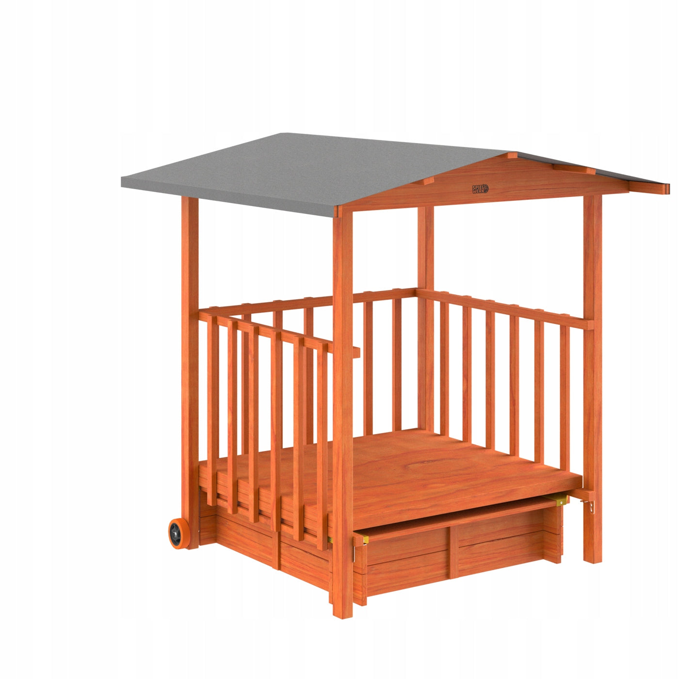 Sandbox closed with veranda wooden with visor wood 133x127x137cm Packaging status original