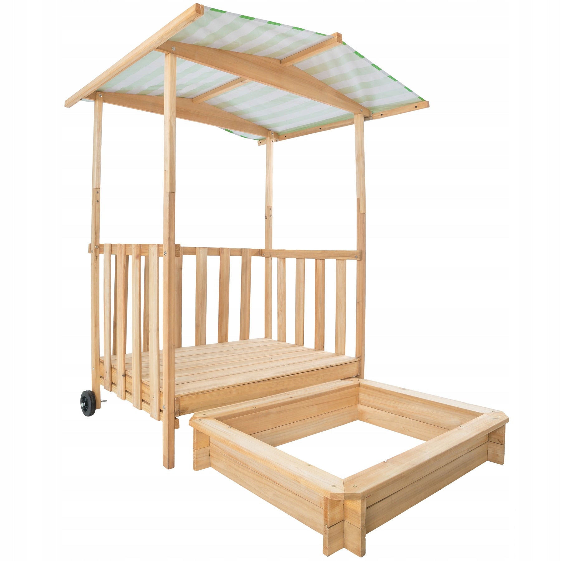 Sandbox for children with veranda and roof 106x105x137cm Kind wooden