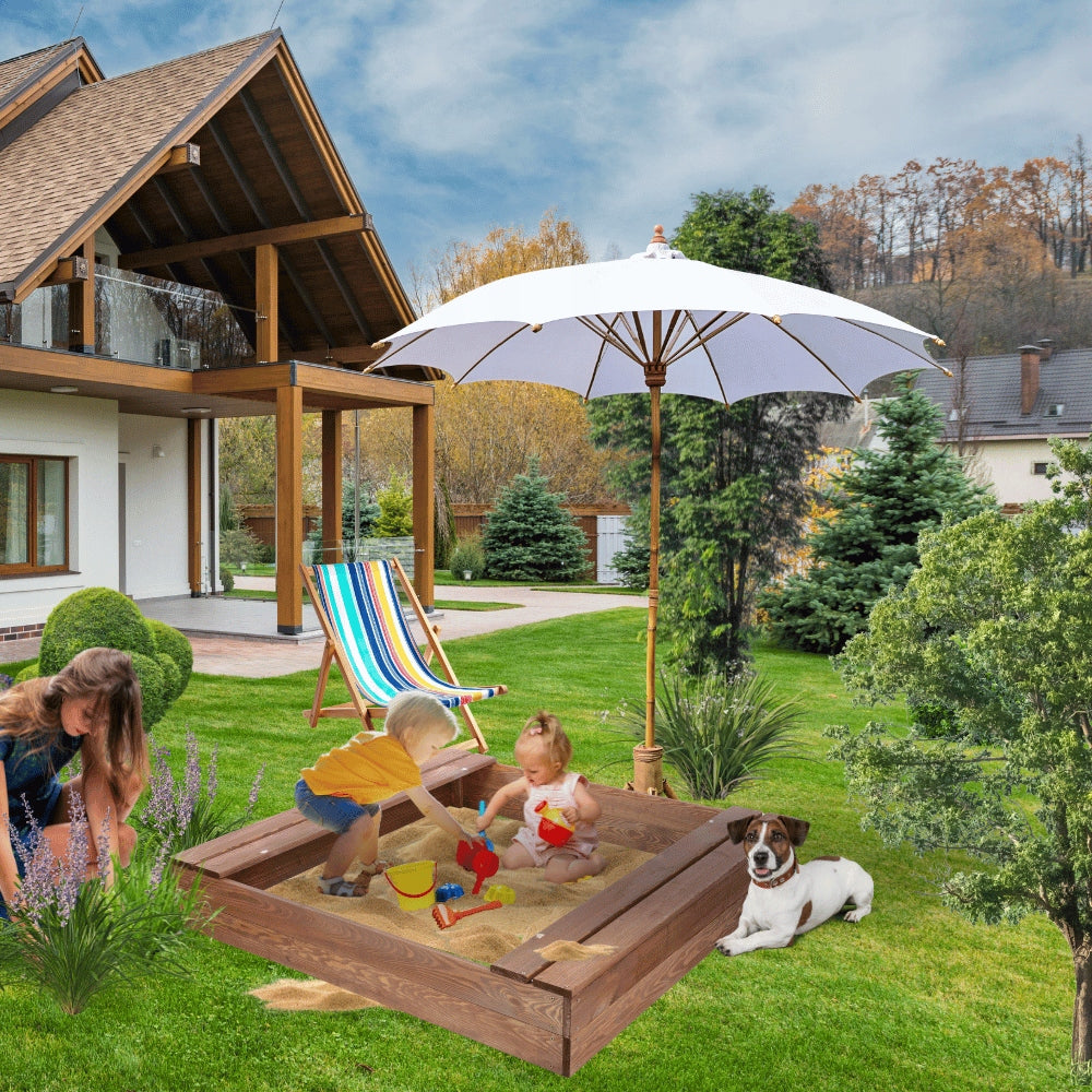 Sandbox impregnated 120x120 with benches AGRO TARPAULIN eco wood Manufacturer code PIA_120X117_OP_BRK1