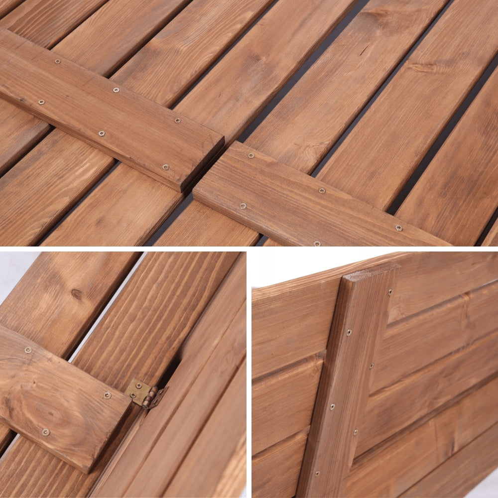 Sandbox impregnated 120x120 with benches AGROTEXTILE eco wood Product width 120 cm