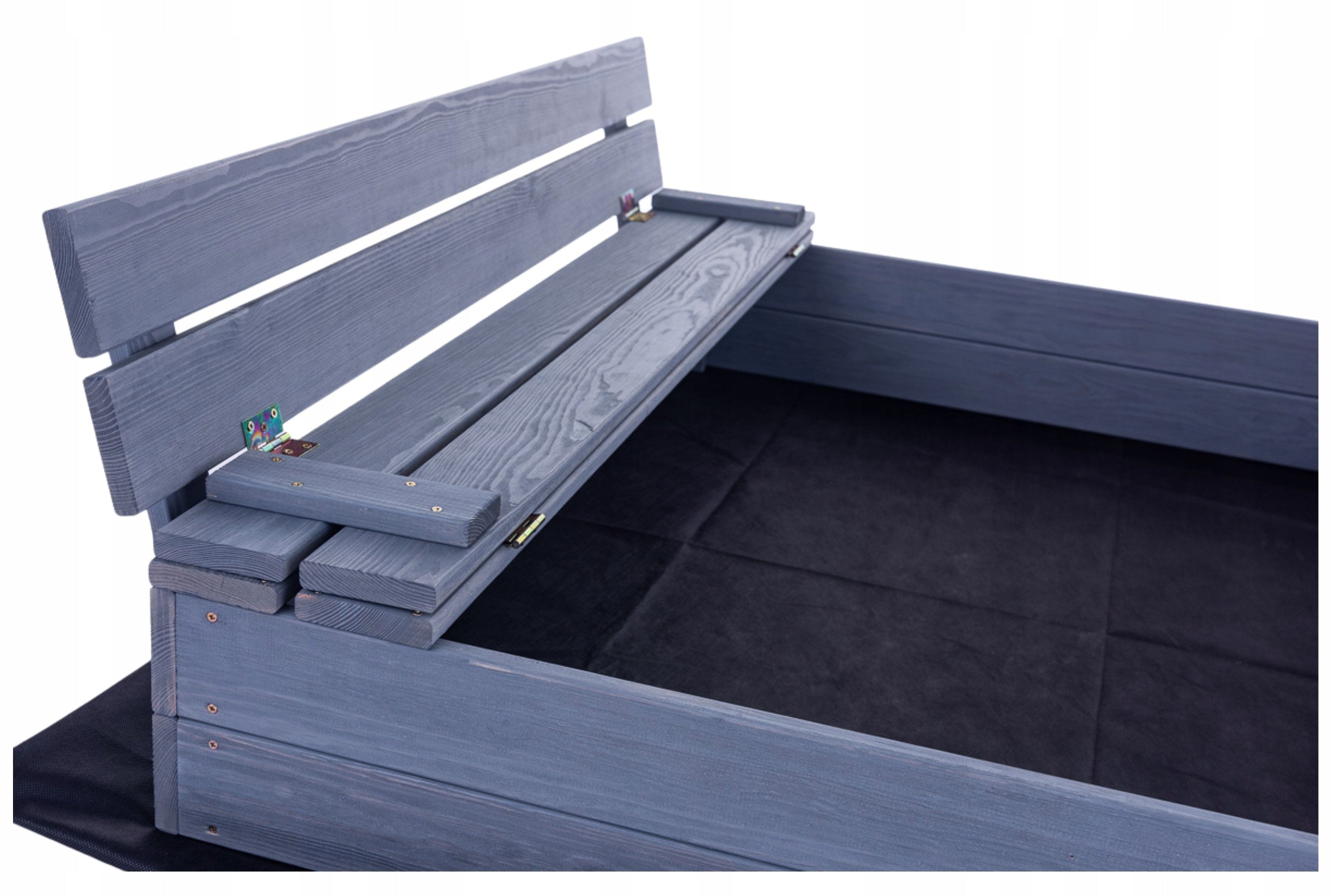 Sandbox with Canopy Impregnated Grey Wooden Lockable with Benches 120 Kid's age 16+ months