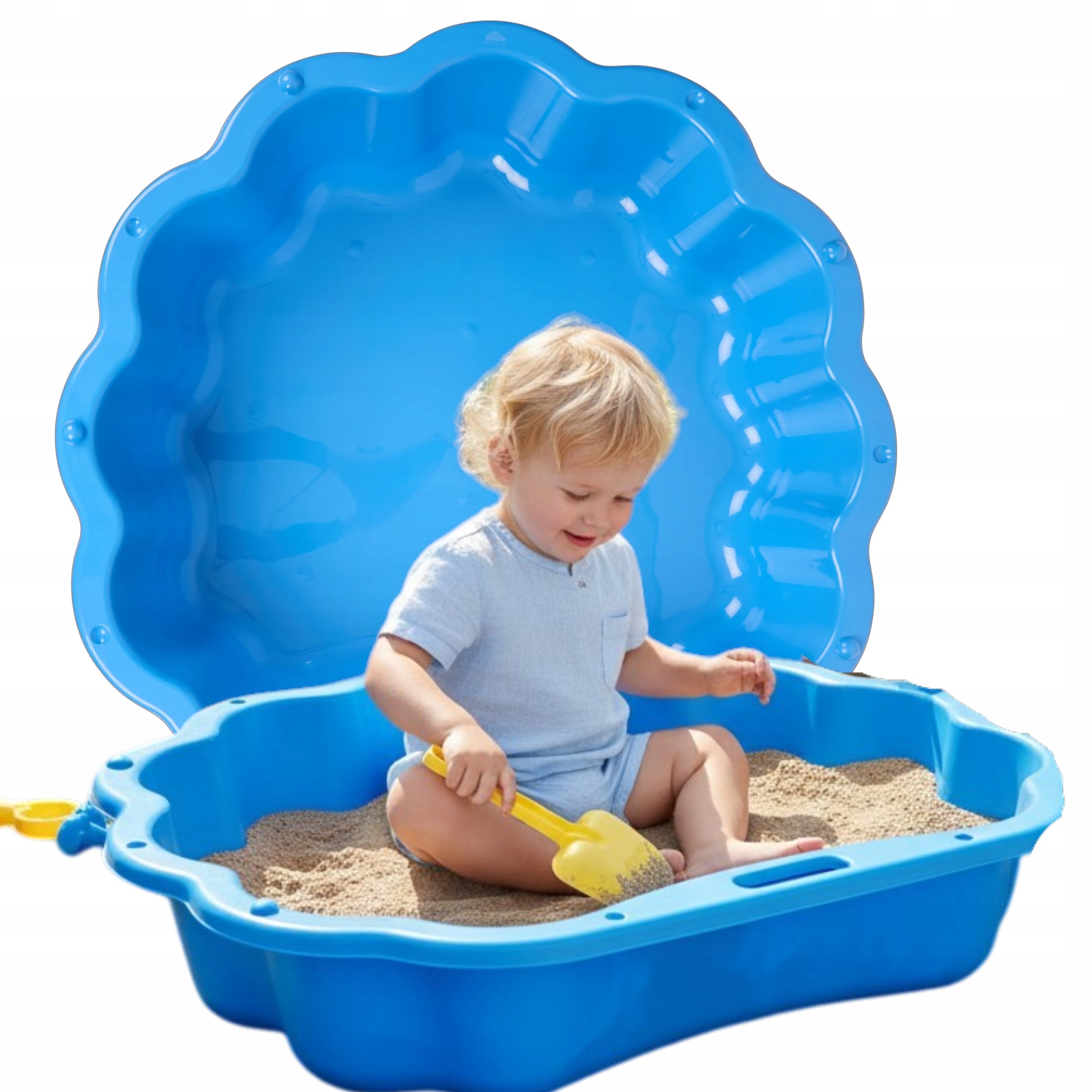 Sandbox with lid pool cloud blue 2IN1