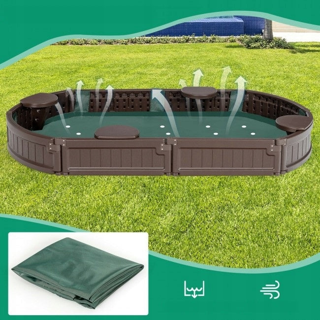 Sandbox with seats for children 183 x 105 x 21 cm Length 183 cm