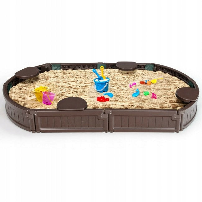 Sandbox with seats for children 183 x 105 x 21 cm