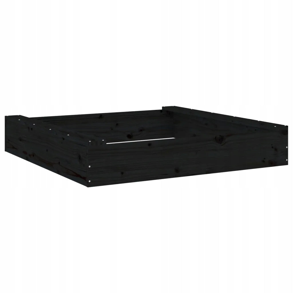 Sandbox with seats, grey, square, pine wood