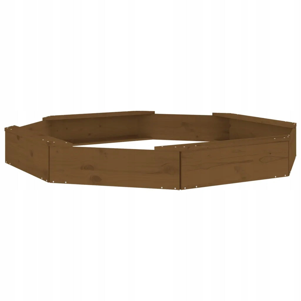 Sandbox with seats, honey, octagonal, pine wood Kid's age 0+