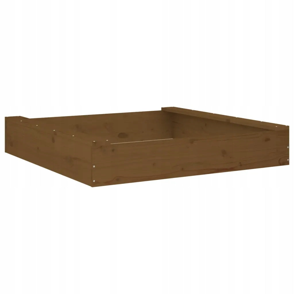 Sandbox with seats, honey, square, pine wood Length 300 cm