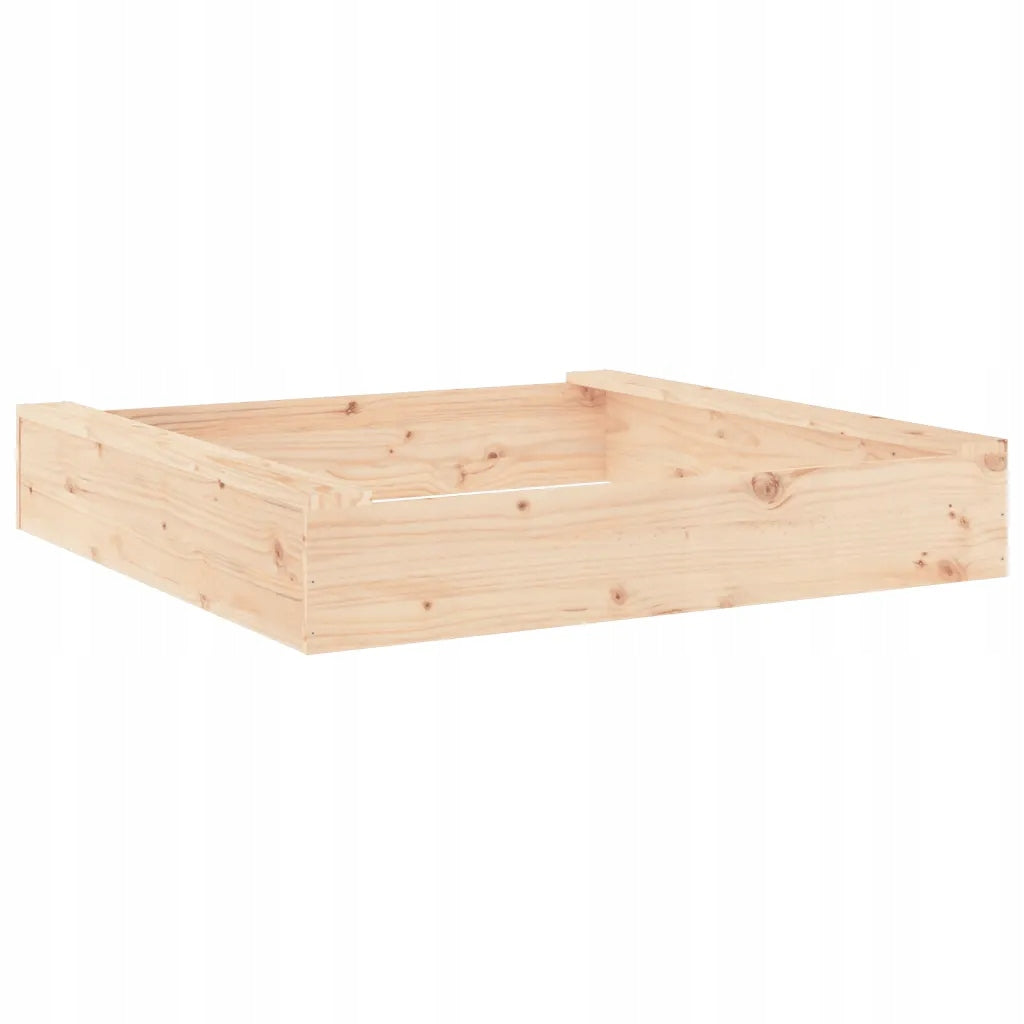 Sandbox with seats, square, solid wood
