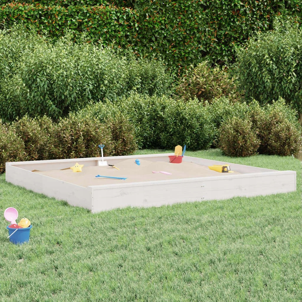 Sandbox with seats, white, square, pine wood Lumarko!