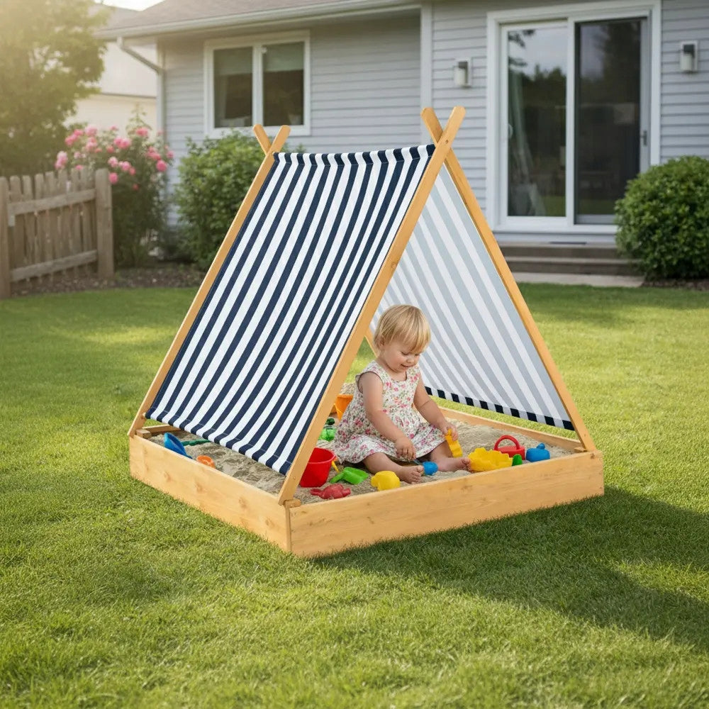 Sandbox with sun visor and wooden benches for children EAN (GTIN) 5999127708003