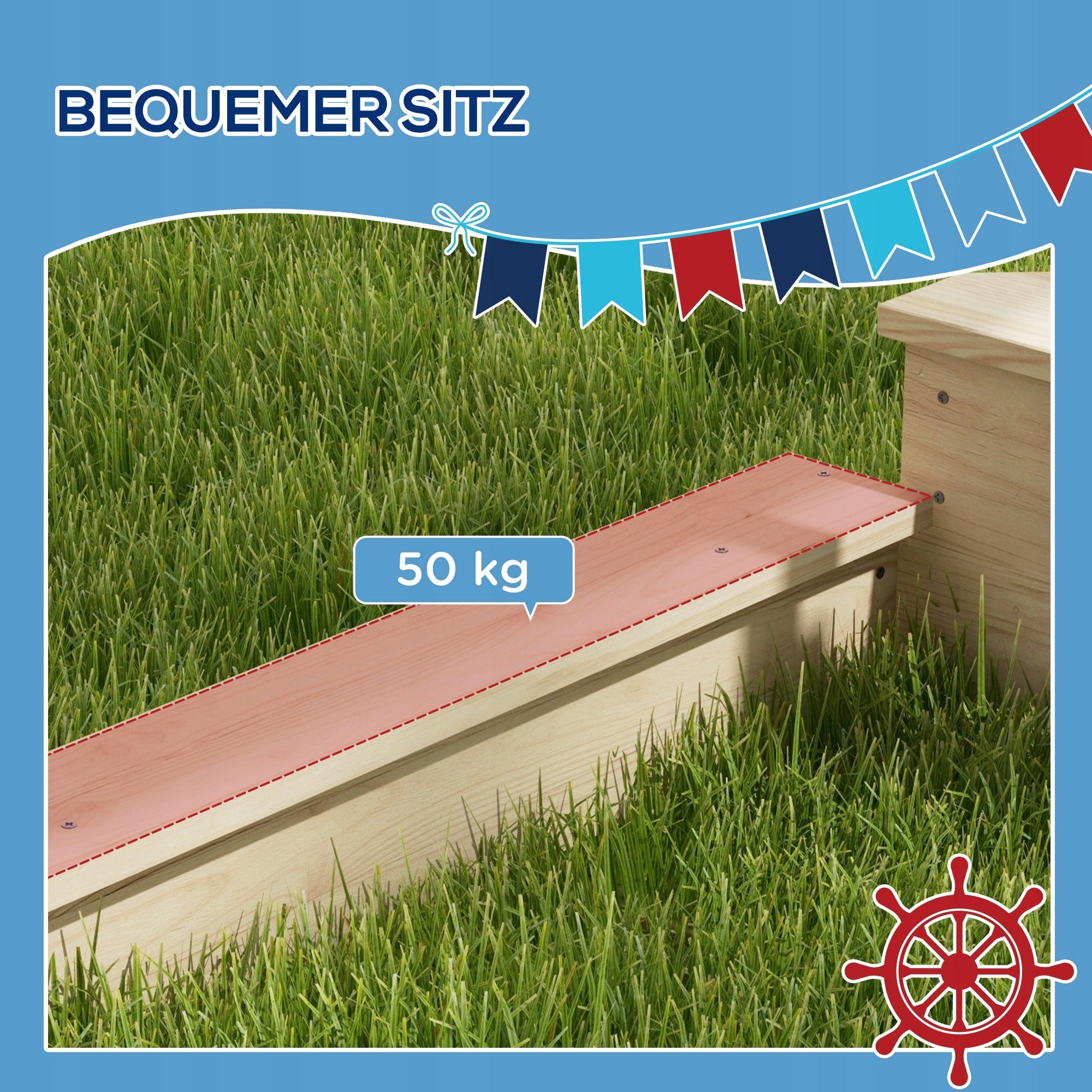 Sandbox with sun visor in the shape of a pirate ship Product height 144.5 cm