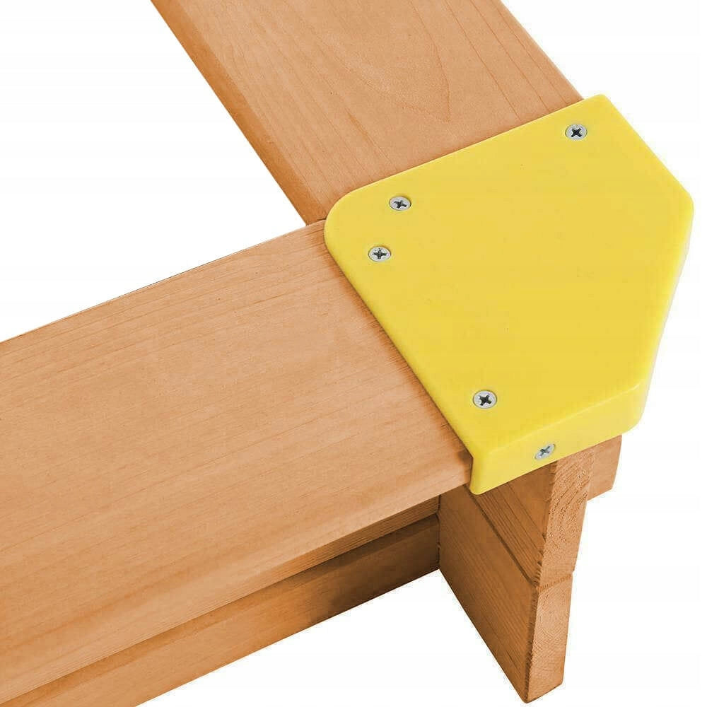 Sandbox with sun visor wooden solid for children Product height 18.5 cm