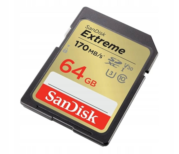 Sandisk 64GB SDXC Extreme 170MB/s SD card A2 C10 V30 UHS-I U3 Card capacity 64 GB