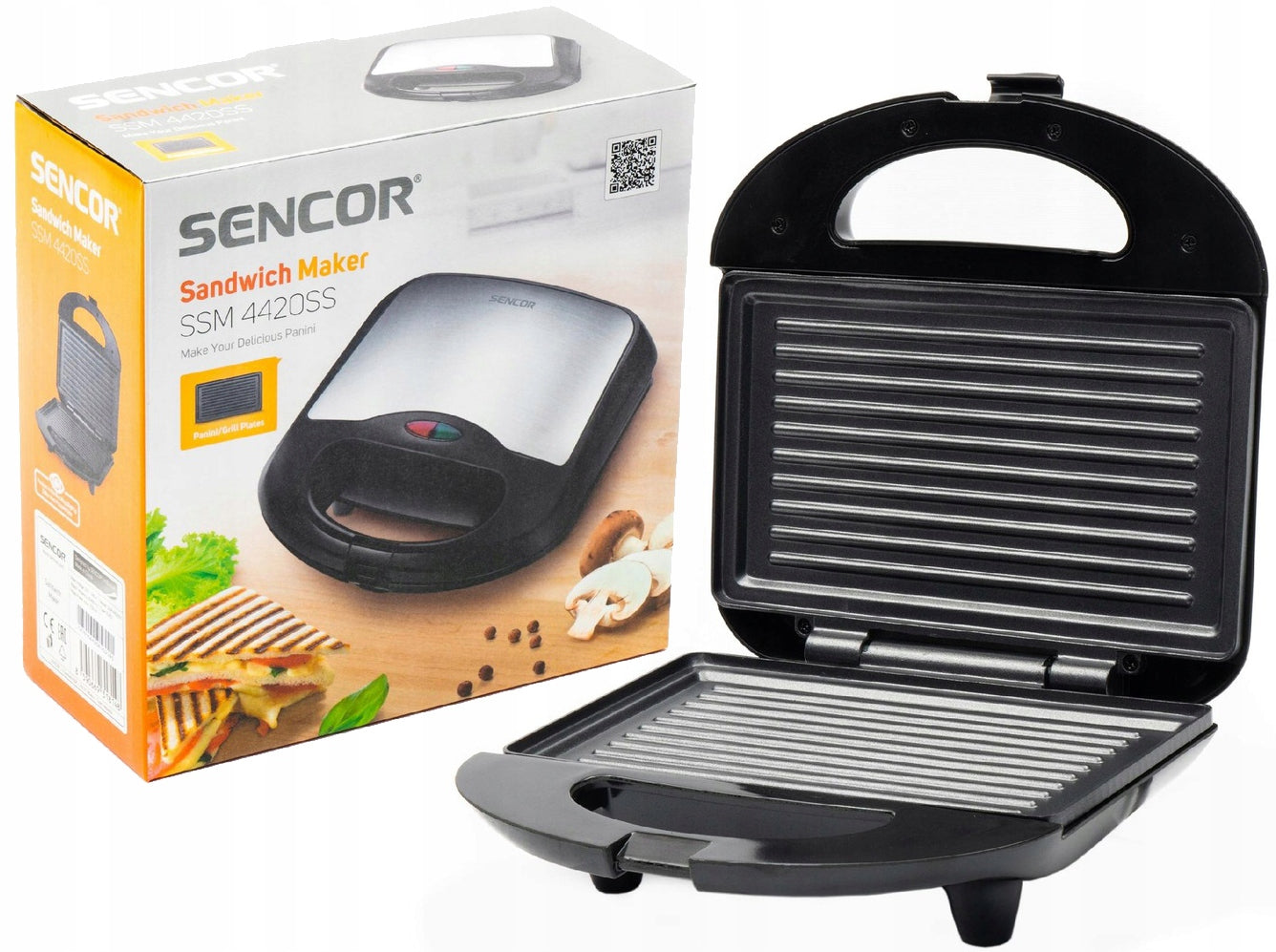 Sandwich maker Panini electric grill Sencor SSM 4420SS silver 700W Power rating 700 W