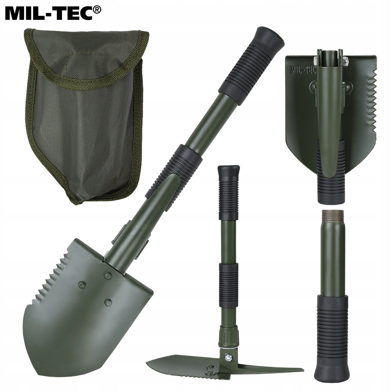 Saperka Military Shovel Folding Pickaxe Saw Mil-Tec Mini + Olive Cover Manufacturer code 15525000