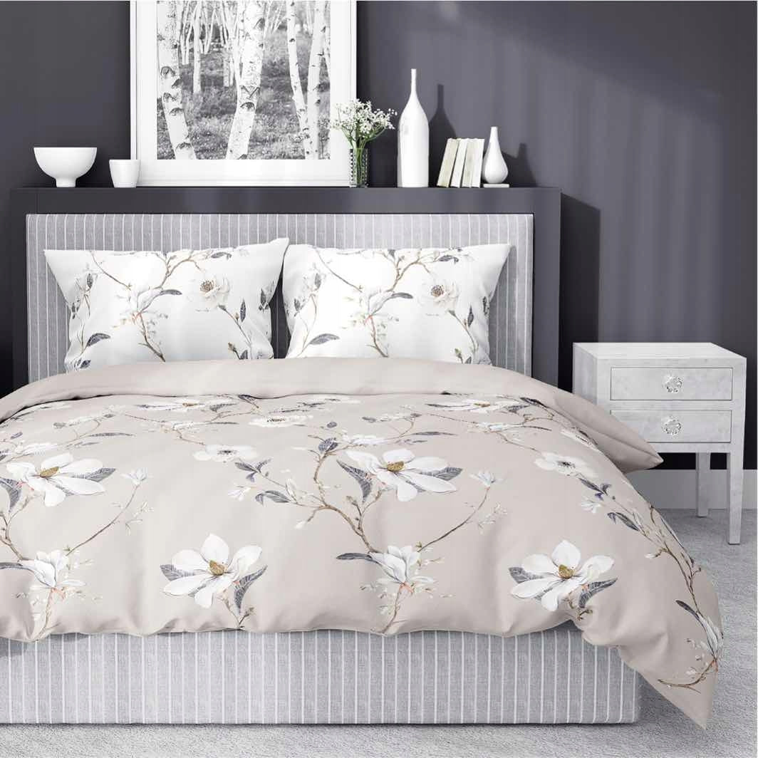 Satin bedding 220x200 beige flowers Home Satin Length of comforter cover 200 cm