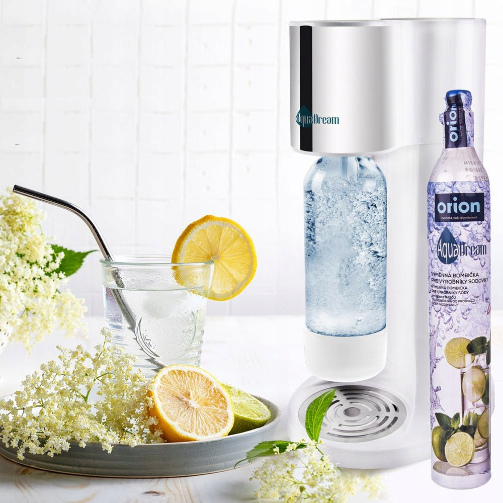 Saturator AQUADREAM siphon bottle for sparkling water gassing + cartridge Packaging status original